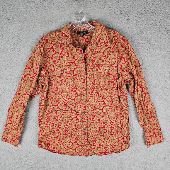 Lauren Ralph Lauren Tops - Lauren Ralph Lauren Denim Style Shirt Womens Medium Multi Paisley Snap Button-Up
